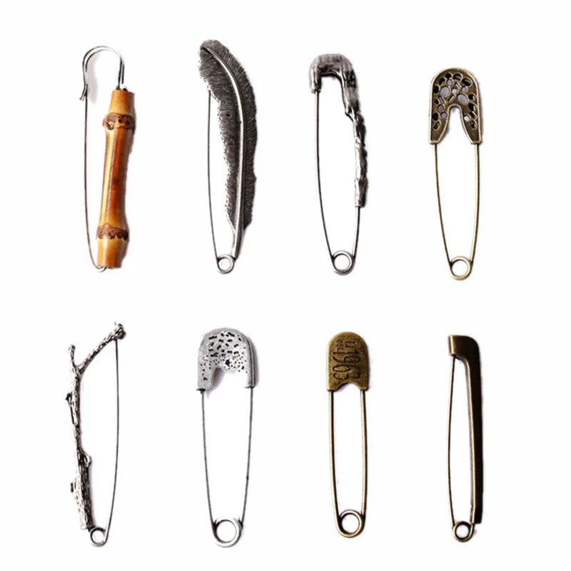 Винтажная Металлическая Булавка в виде ветки листьев Мужская брошь для костюма