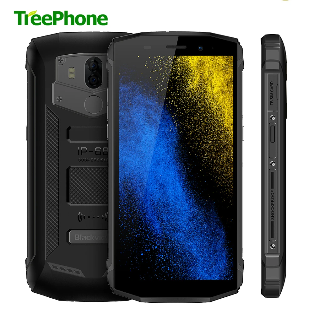 IP68 Водонепроницаемый Blackview BV5800 Pro 13.0MP смартфон 5580 мАч Android 8 1 5 &quotHD + NFC Беспроводной