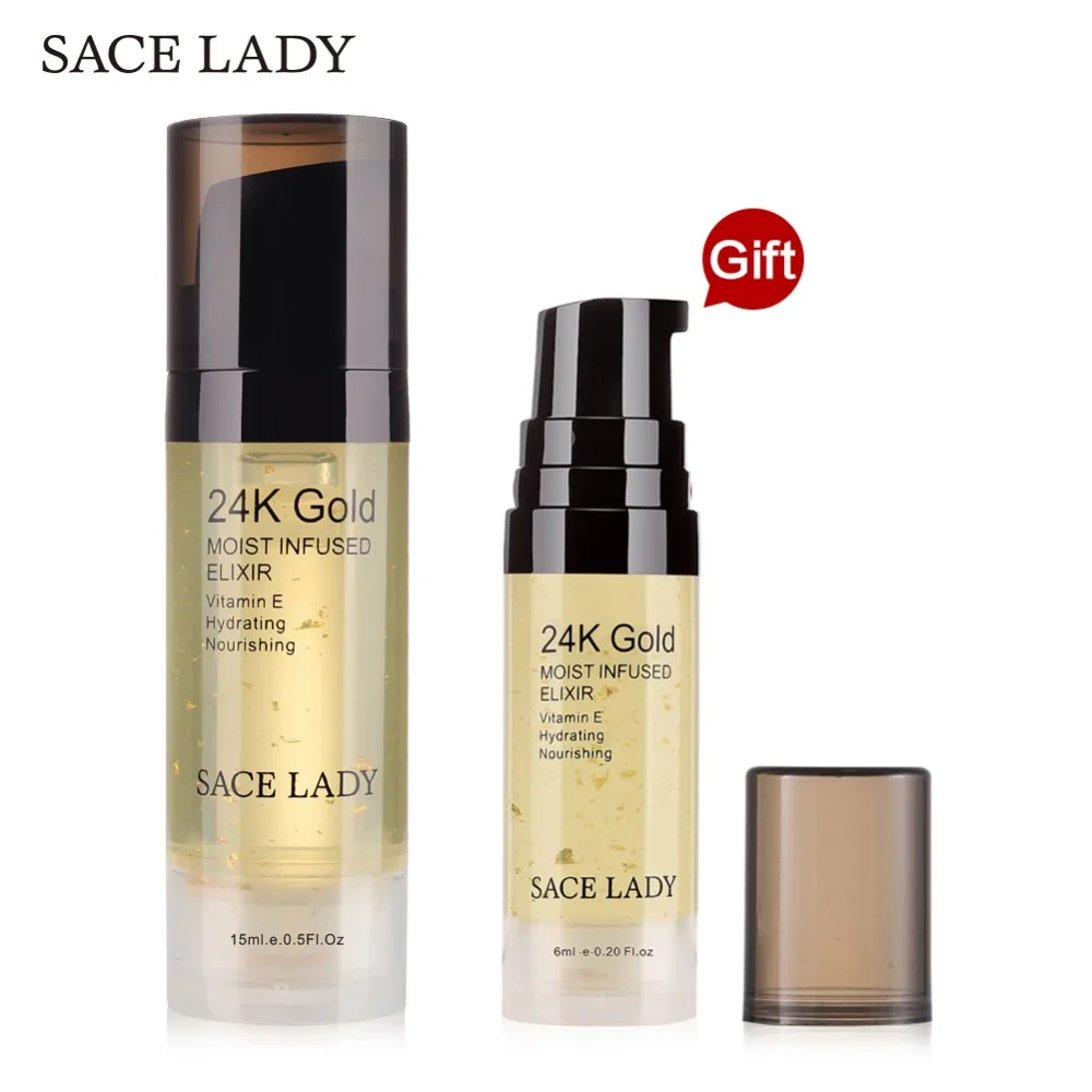 Купить 1 получить 1 подарок SACE LADY Face 24 K Gold Elixir основа под макияж эфирное масло увлажняющий макияж поры праймер основа косметика