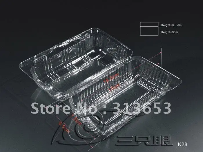 

100pcs blister box cake box moon cake box bread container food fruit packaging