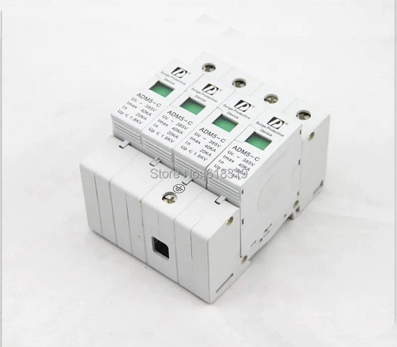 (1 шт./лот) 4P 20-40kA 380V AC din-рейка SPD Низковольтное устройство защиты от перенапряжения