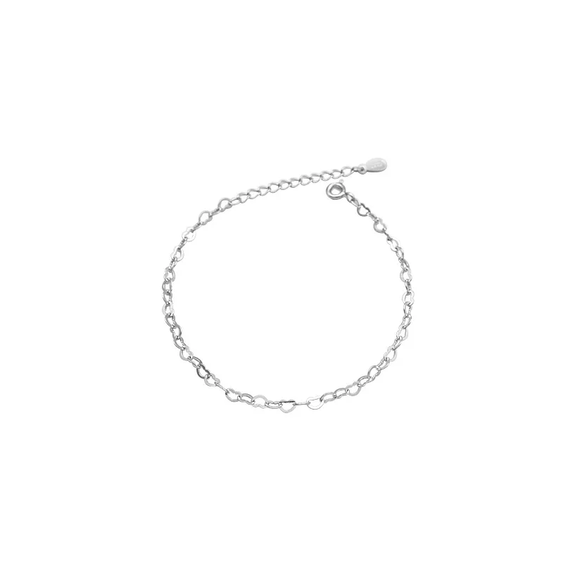 

Flyleaf Gold Hollow Heart Shape Chain Real 925 Sterling Silver Bracelets For Women Fashion Fine Jewelry Bracelets & Bangles