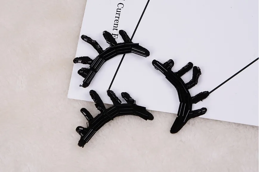 1 шт. черные ресницы бисерные накладки для одежды шитье бисером аппликация Одежда