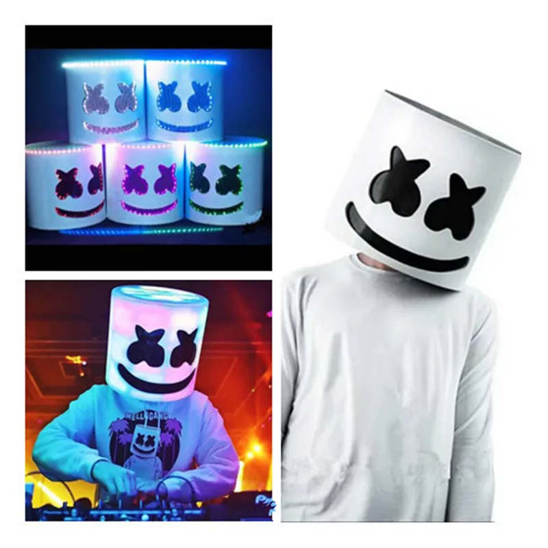 Закрученный сахар Dj Marshmello световой светодиодный маска шлем Косплэй опора для ночного клуба Электрический слог сто DJ Бар вечерние Rave оборудования