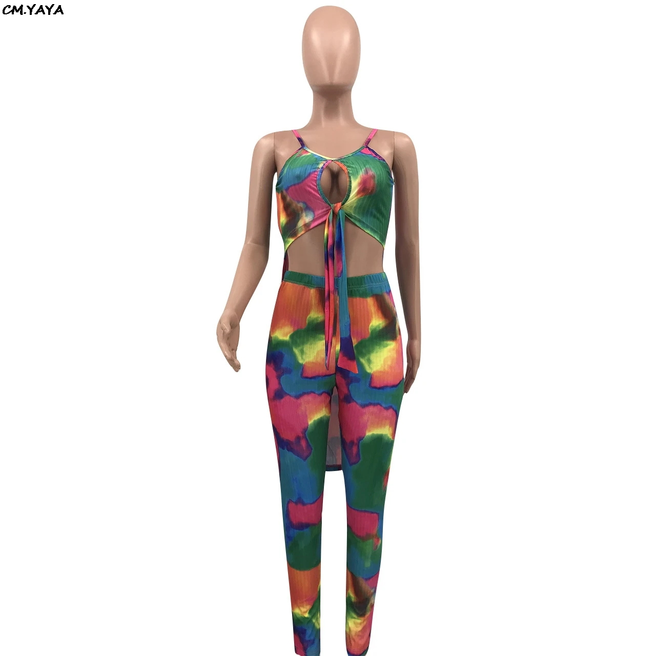 Женский Длинный свитер с завязками и принтом Галактики комплект из двух