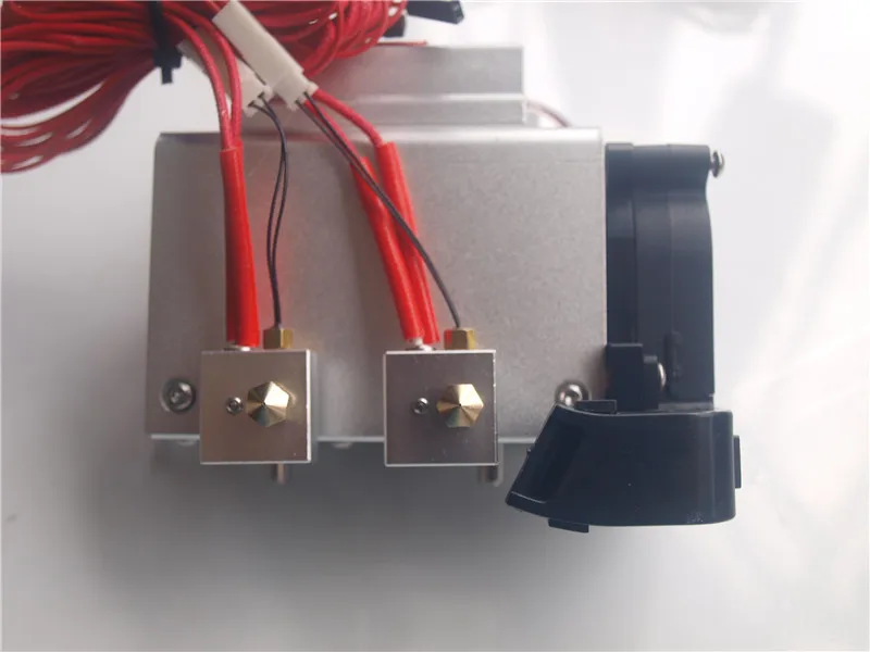 upgrade metal Prusa i3 aluminum extrusion carriage+dual metal extruder 12V/24V PTFE linear barriel 0.4mm nozzle