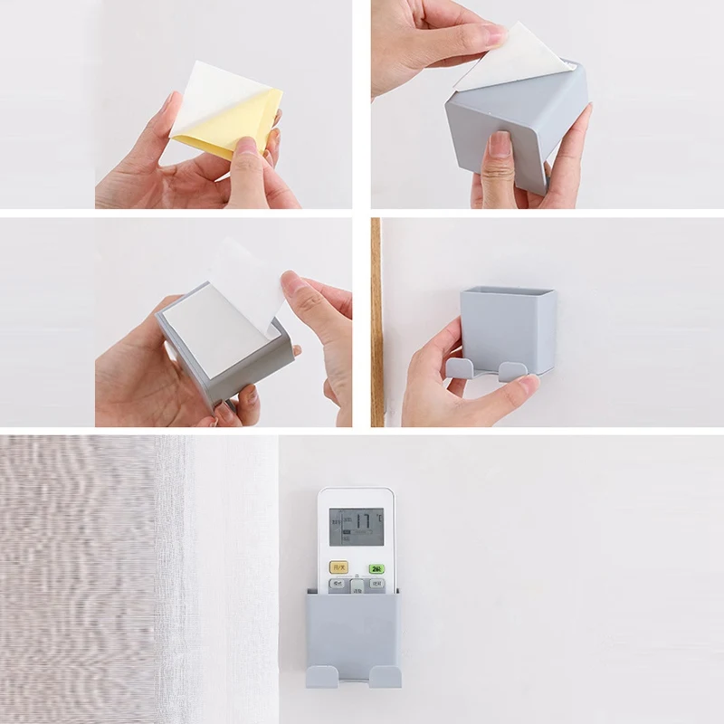 Creative Wall Storage Rack Smartphone Wall Holder Remote Control Shelves for Wall Cellphone Shelf Organizer Portable Home Tools