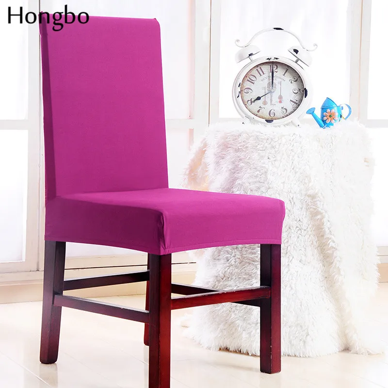 

Hongbo 1 Pcs Stretch Dining Chair Cover Solid color For Restaurant Weddings Banquet Hotel Chair Cover fundas de sillas elasticas