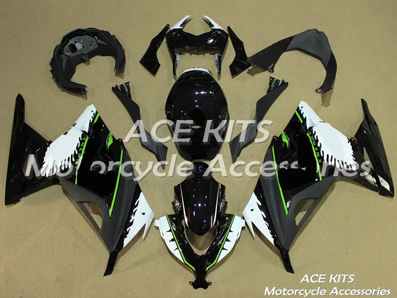 

Новый обтекатель для мотоцикла из АБС-пластика для Kawasaki Ninja300 2013-2017, впрыскивающий обтекатель, Удивительный белый черный + бак ACE No.823