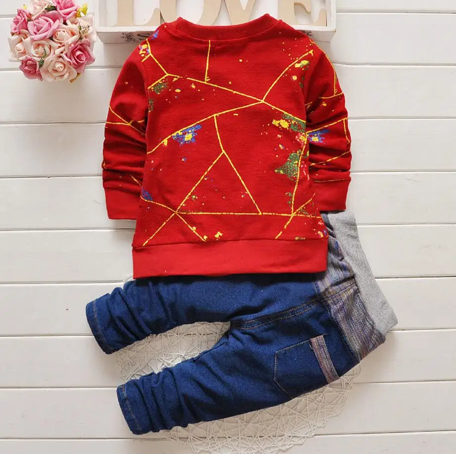 New Boys Clothes Spring Kids Sport Suit Children Clothing Sets Letter T-Shirt+Pants 2Pcs Outfit Autumn Baby Tracksuits |