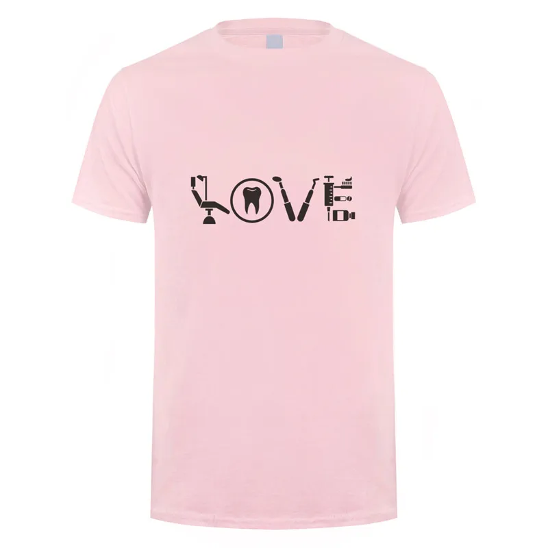 Omnitee Love equipe мужские футболки ts для дантиста, Мужская футболка, забавная хлопковая футболка с короткими рукавами, футболка для доктора зубов, топы, OZ-188 - Цвет: light pink