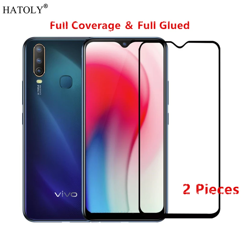 

2Pcs Vivo Y17 Glass Tempered Glass for Vivo Y17 Glass Film 9H HD Full Glue Full Cover Hard Screen Protector for Vivo Y17 V1902