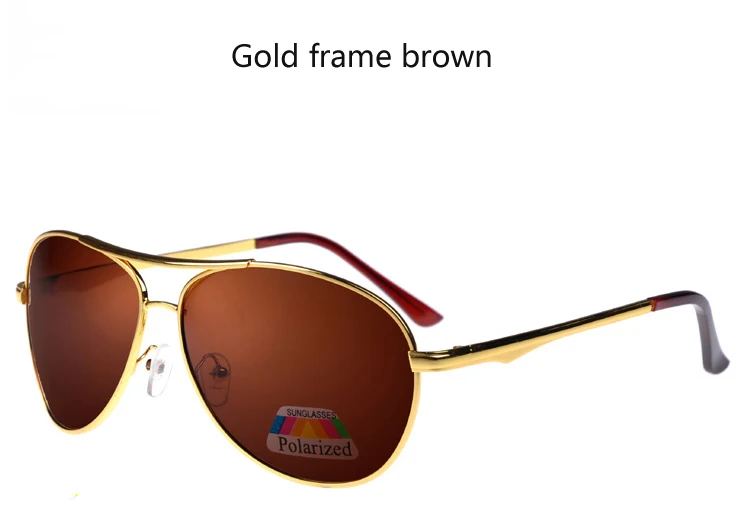 Gold frame brown Новинка, мужские солнцезащитные очки, поляризационные, uv400, высокое качество, Ретро стиль, Ретро стиль, мужские солнцезащитные очки, поляризационные, защита для вождения, солнцезащитные очки для мужчин - Цвет линз: Gold frame brown