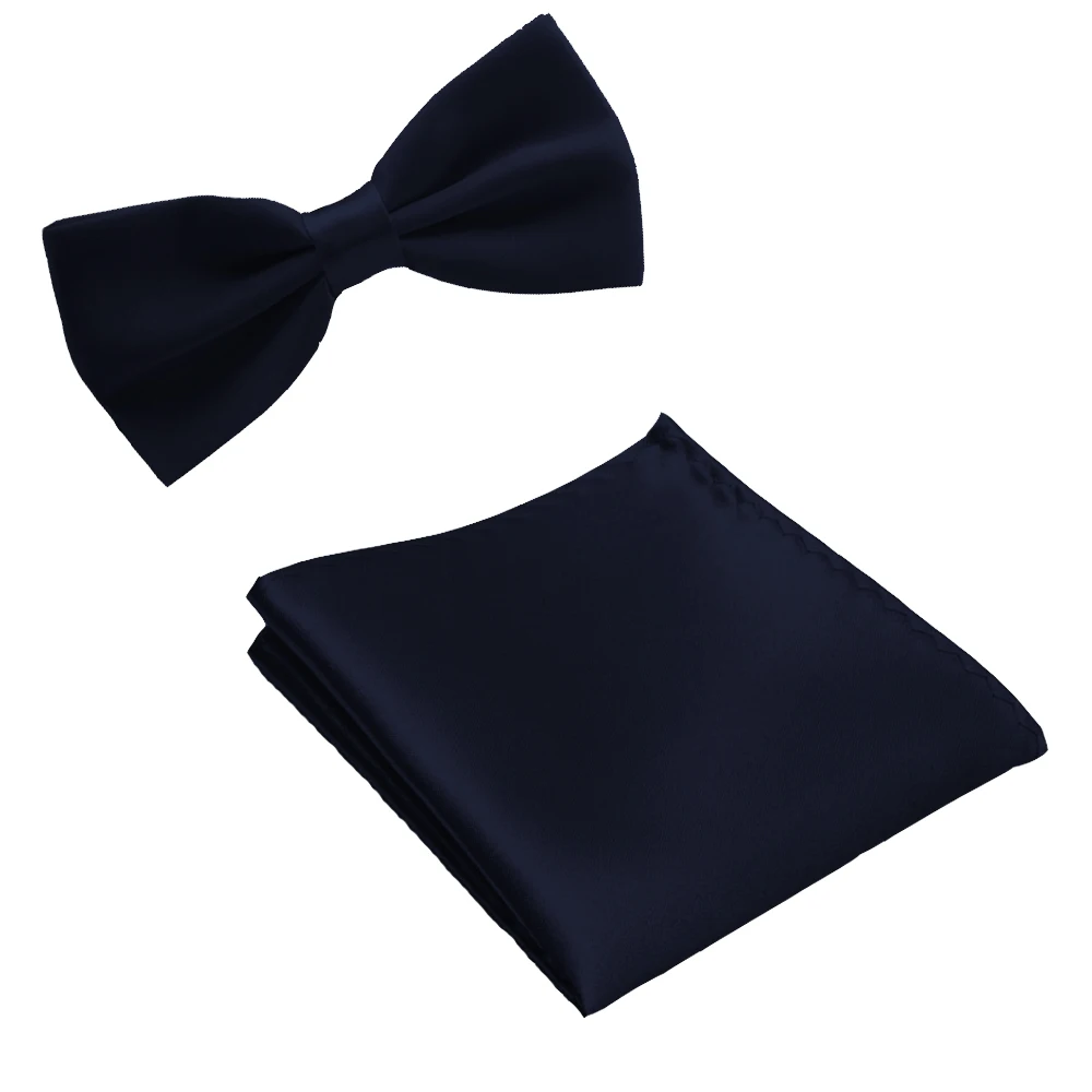 Dark Blue Grey Шелковый однотонный деловой галстук-бабочка для мужчин, винтажный фиолетовый резной Модный галстук-бабочка, черный Свадебный галстук-бабочка, карманный квадратный платок, набор - Цвет: Dark Blue Grey