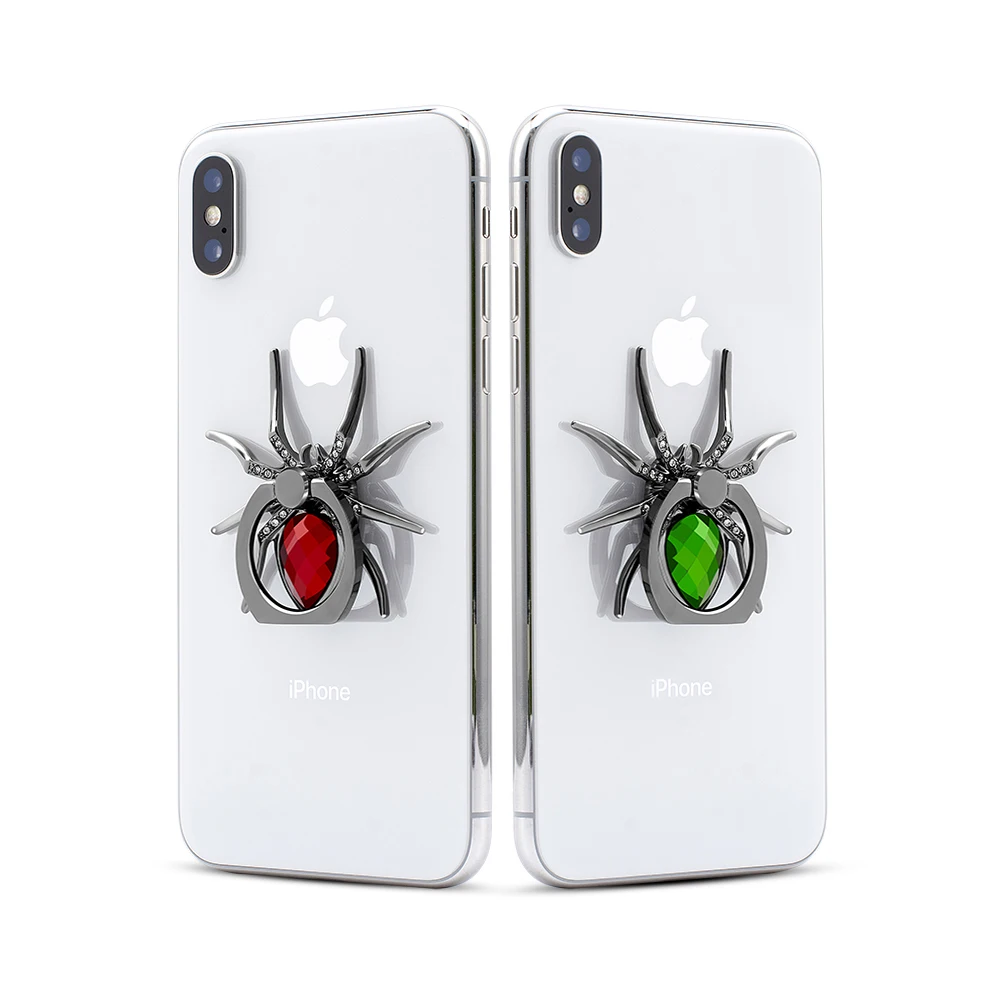 KEYSION Универсальный Роскошный металлический паук Bling Finger Ring Holder вращающийся на 360 Телефон Стент Алмазный держатель для мобильного телефона Подставка для пальца