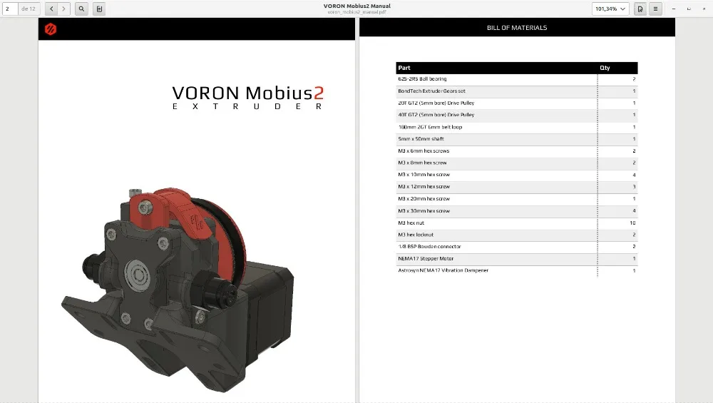 Детали для 3D-принтера DIY винтовые гайки и болты упаковка комплект винтов Voron Mobius2