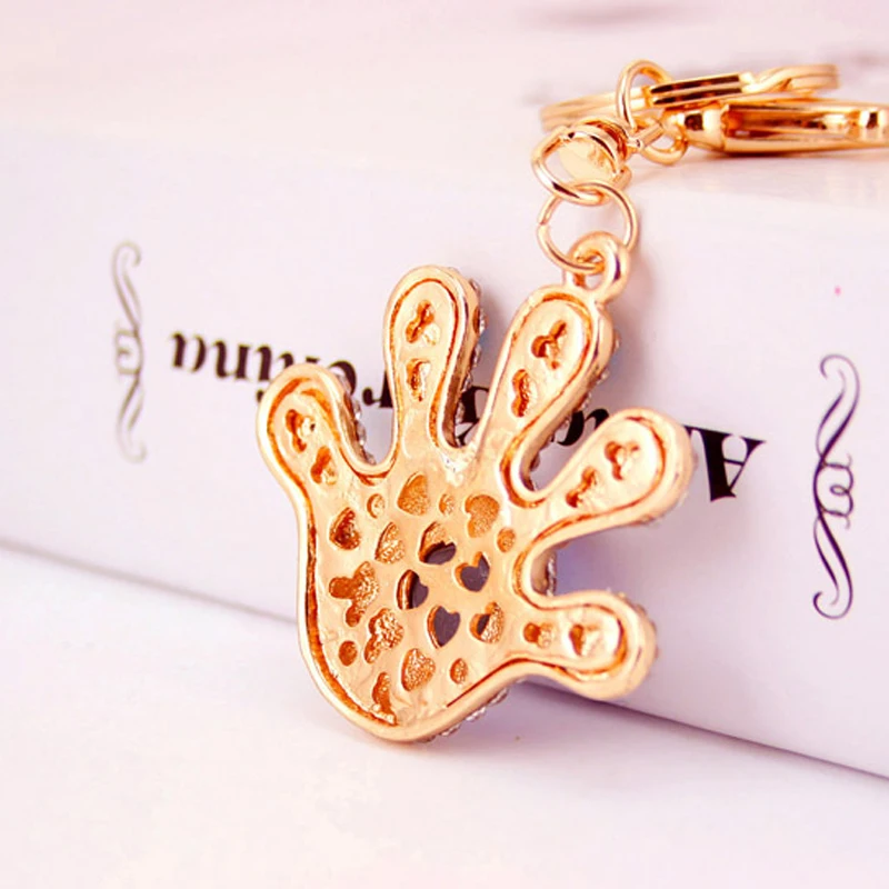 Pro Acme Personalise Full Crystal Hand Round Keychain for Women Rhinestone Bag Pendant Purse Key Chains llaveros PWK0716 | Украшения и