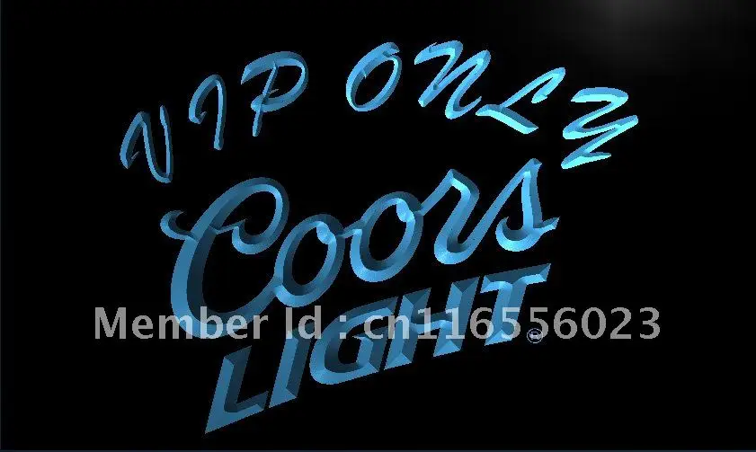 

LA095- Coors VIP Only Bar Beer LED Neon Light Sign home decor crafts