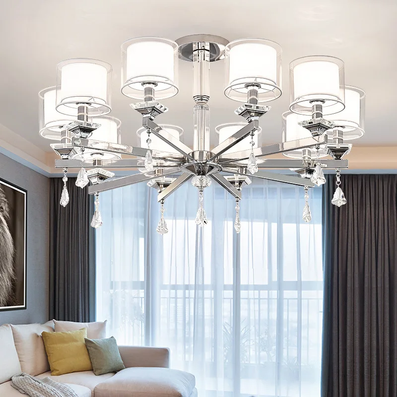 Кристалл Chandelier Современные огни Хром Роскошь для гостиной спальня 110v 220v Led Chandeliers