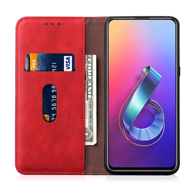 case for Asus Zenfone 6 ZS630KL Max Shot ZB634KL Plus (M2) phone leather flip cover luxury card slots coque cases | Мобильные