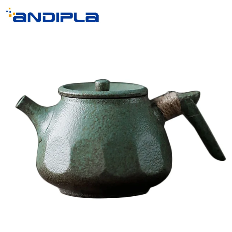 

170ml-180ml Vintage Teapot Ceramic Coarse Pottery Handle Pot Small Water Kettle Teaware Drinkware Tea Container Decor Crafts