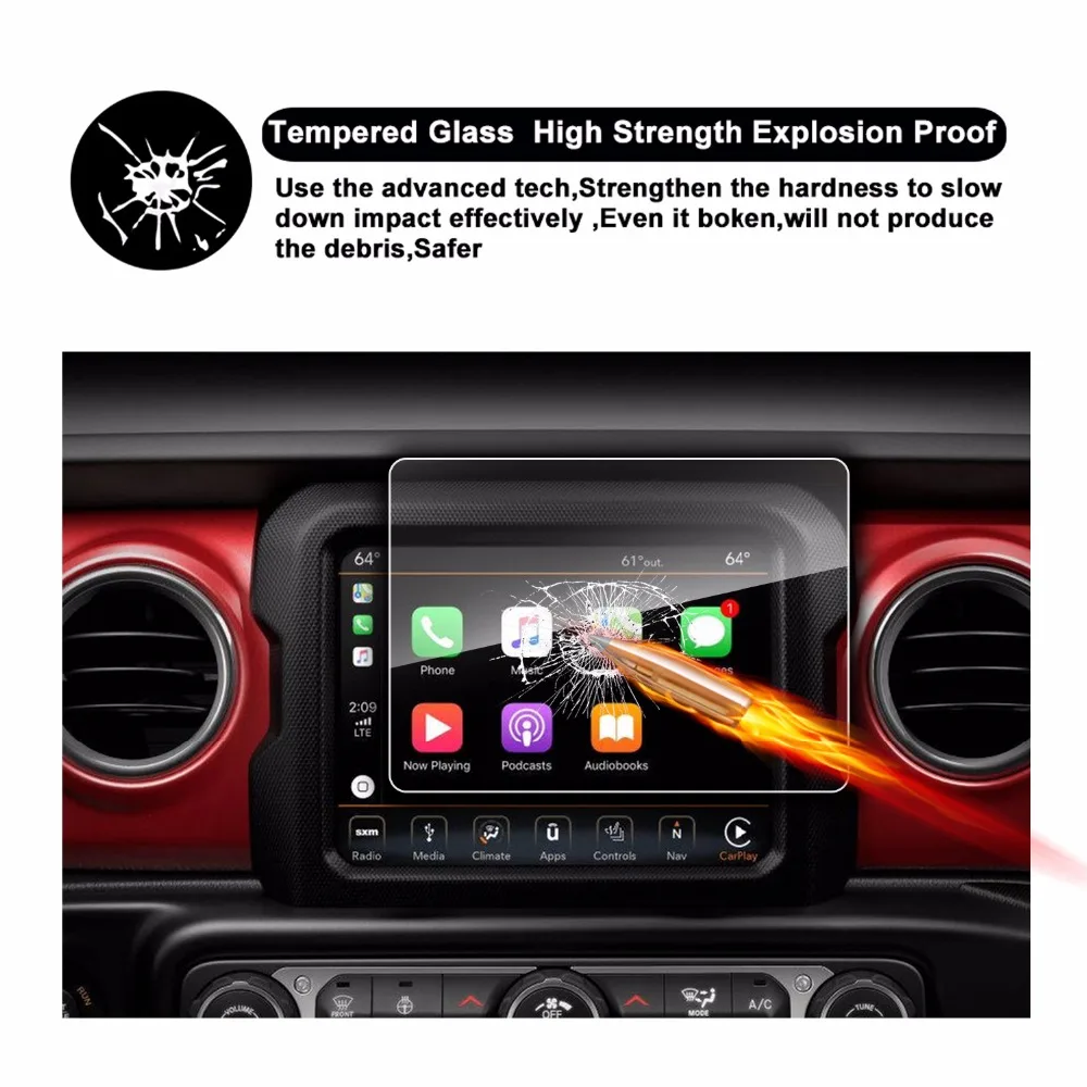

Автомобильная защита экрана RUIYA для Wrangler JL Uconnect 8,4 дюйма 2018 дюйма GPS-навигация дисплей автомобильные наклейки аксессуары для интерьера