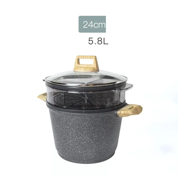 5.8 L Set 01 Кастрюля для супа, двойной котел для приготовления, сковорода с антипригарным покрытием, кухонная посуда, пароварка, кухонные сковороды, кастрюли, кастрюля - Цвет: 5.8 L Set 01