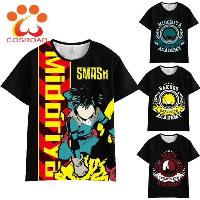 Cosroad Аниме Boku No Hero academic Midoriya Izuku футболка для всех мужчин косплей костюм летние