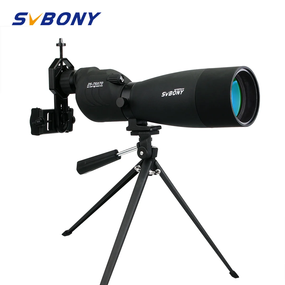 SVBONY зум телескоп 25-75x70 SV17 Зрительная труба водонепроницаемый BAK4 призма FMC прямой телескоп+ Настольный Штатив+ адаптер F9326 для охоты, стрельбы, стрельбы из лука, наблюдения за птицами