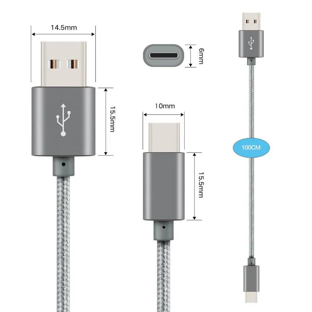 USB Type C Кабель Синхронизации Данных Зарядное Устройство для Huawei P9 плюс Mate 9 LG G5 Xiaomi 5