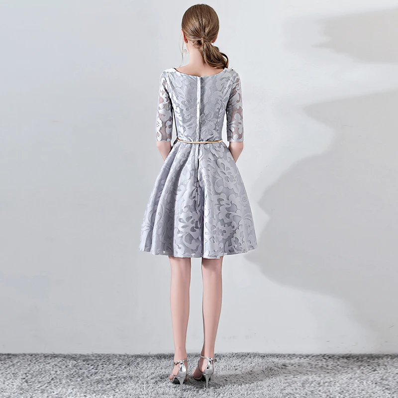 Женское коктейльное платье без рукавов серое элегантное вечернее мини с