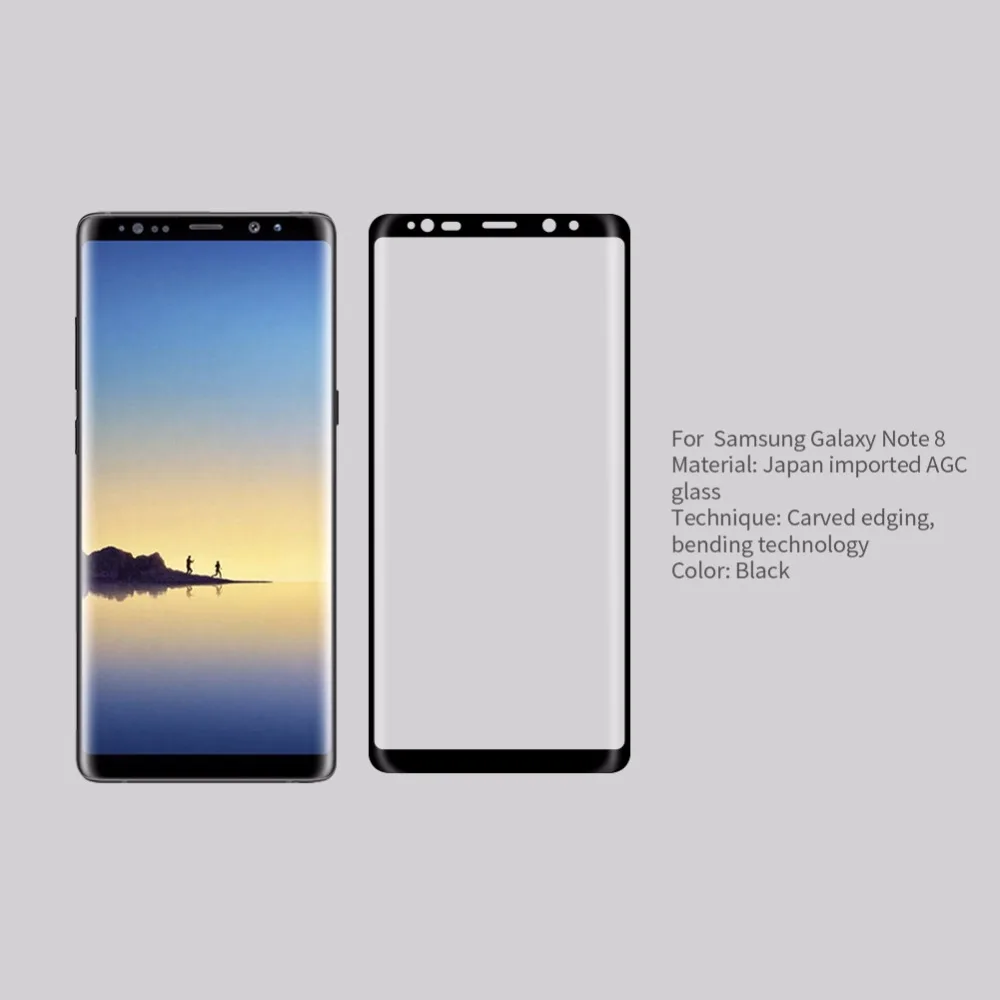 10 шт./лот оптовая продажа Nillkin для Samsung galaxy note 8 закаленное стекло полное покрытие 3D