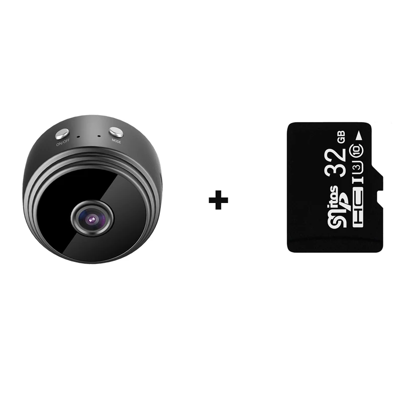 With 32G TF Card A9, hd 1080 p, wifi, ip мини камера, маленькая, беспроводная, домашняя, для детей, ночное видение, безопасность, микро обнаружение движения, Hisilicon Hi3518EV200 cam - Цвет: With 32G TF Card