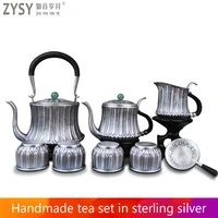 pure silver exquisi teteapot kettles tea cup chinese kung fu tea set drinkware