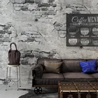 Кирпичная настенная бумага в стиле ретро, рулон серого цементного кирпича, ПВХ для стен, 3D фоновое покрытие для стен ресторана, кафе, спальни