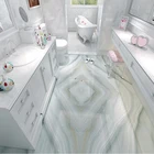 Самоклеящаяся напольная 3d-плитка, Современные Простые мраморные обои, ПВХ самоклеящаяся водостойкая напольная Фреска для ванной