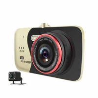 2021 high quality 4 dual lens dashboard camera car dvr car camcorder with rear view camera led night vision big ips screen