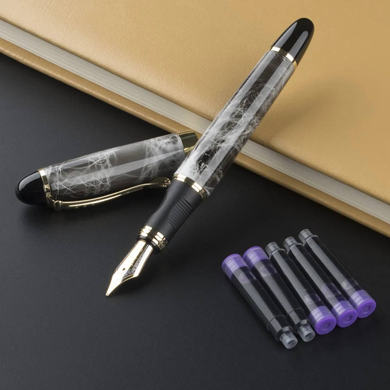 Ручка перьевая JINHAO X450 серого и золотого цвета Канцтовары для школы офиса| |