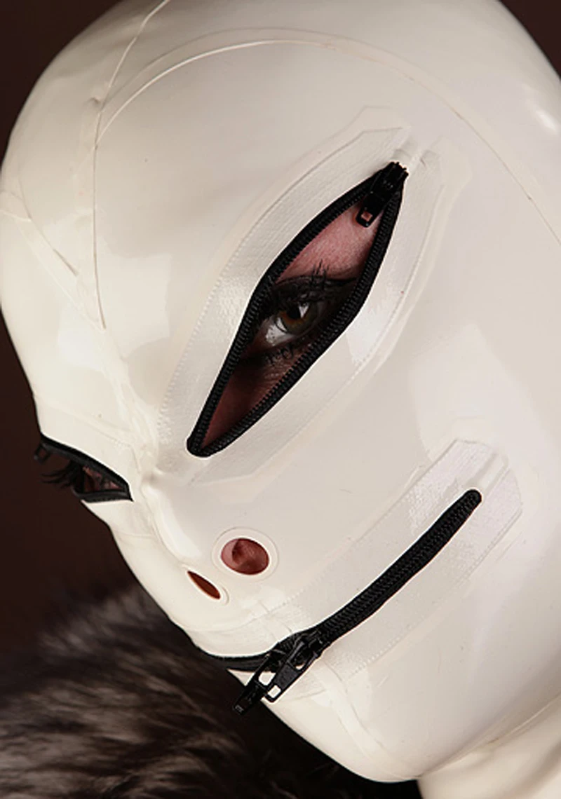 

New Arrive Latex hood mask With Eyes And Mouth Zipper Fetish Rubber Unisex Mask plus size Hot sale Customize service