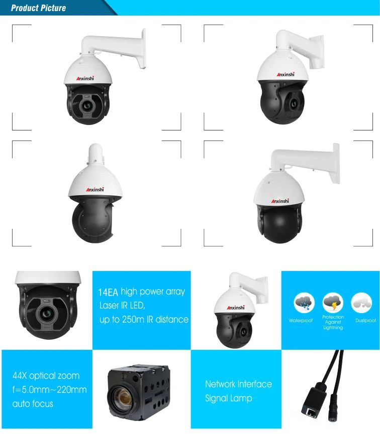 Starlight Смарт PTZ IP камера 44X оптический зум ИК 300 м sony MX290 распознавание лица перекрестное Обнаружение H.265 сеть onvif камера