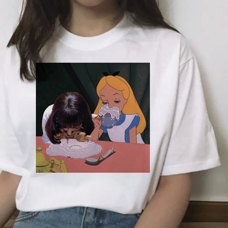 Женская футболка с коротким рукавом принтом в стиле Харадзюку|Футболки| |