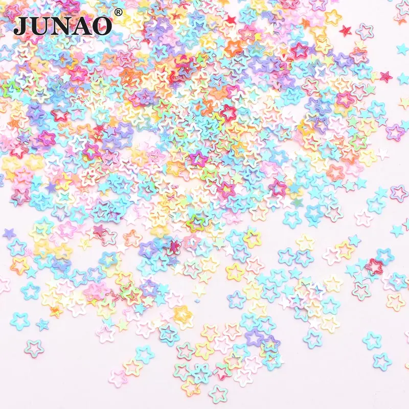 Star Sequins 10g JUNAO 10 г микс цветов микс форма блестки маленькие буквы для ногтей Блестки для лица для ногтей конфетти декорация Блестки для скрапбукинга поделки - Цвет: Star Sequins 10g