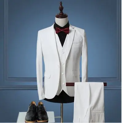 

2017 New Men Suits One-Buckle Brand Suits Jacket Formal Dress Men Suit Set Men Wedding Suits Groom Tuxedos (Jacket+Pants+Vest)