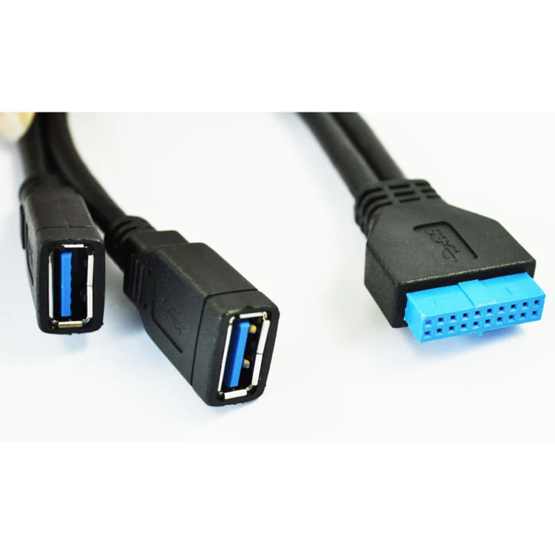 8-дюймовый USB 3.0 20-контактный разъем материнской платы типа мама к 2 разъему