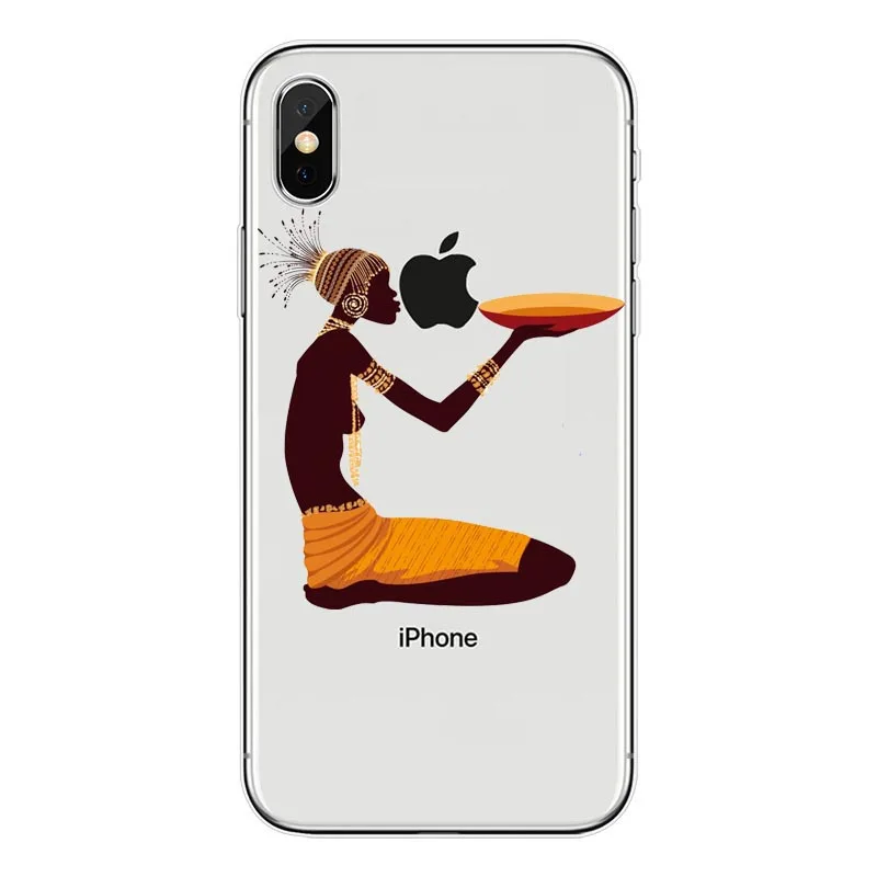 Мультфильм Южная Африка женщина карта шаблон телефон чехол для iPhone 6 s 5s SE 7 8 Plus XS MAX