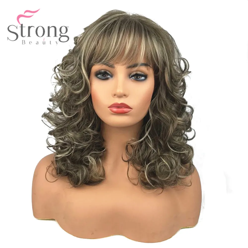 StrongBeauty Женские синтетические парики длинные вьющиеся волосы бежевые светлые