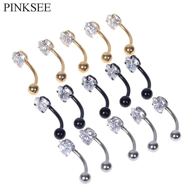 Пирсинг для бровей с кристаллами 5 шт. | Украшения и аксессуары