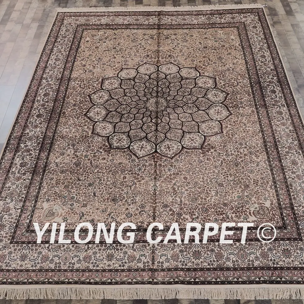 Goedkoop Yilong 9'x12 'Handgemaakte Perzische Zijden Kleed Handgeknoopte Oosterse Tapijten (LH163A9x12)