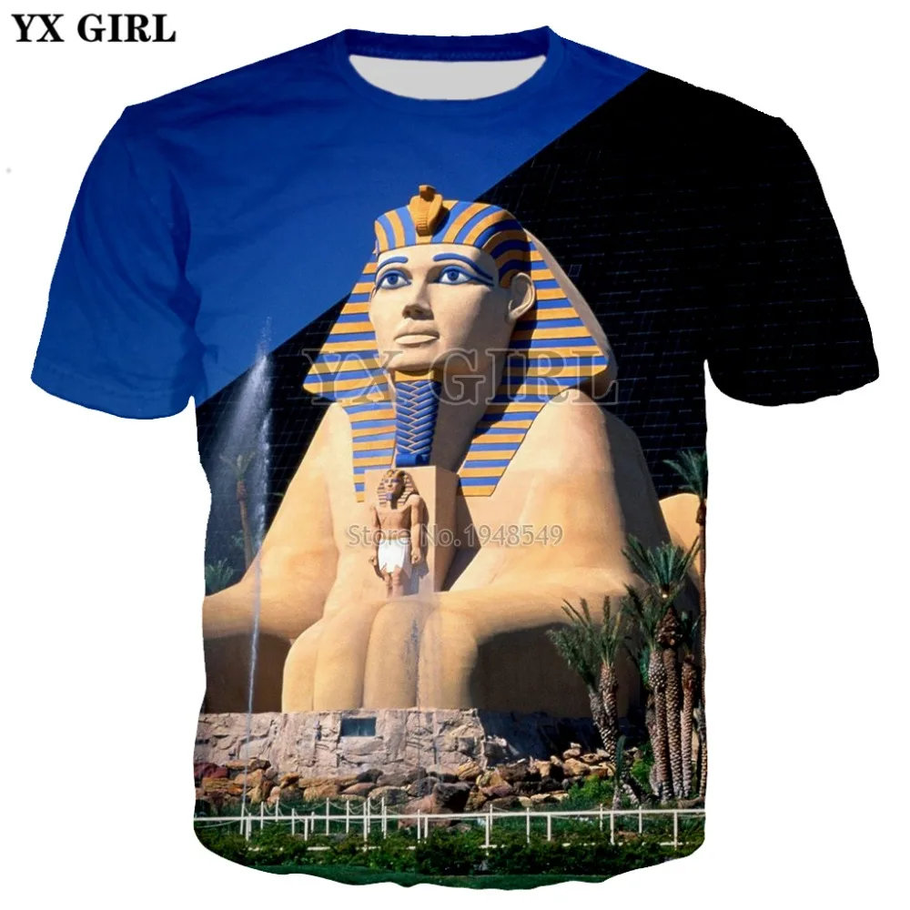 

YX GIRL Brand T-shirt 2018 summer New Fashion t shirts luxor hotel in las vegas wide 3d Print Mens Womens Harajuku t shirt