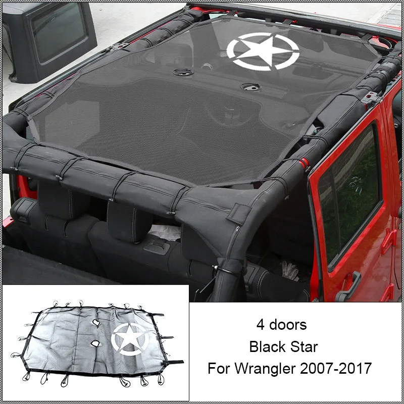 Красный BAWA Солнцезащитная сетка Верхняя Крышка для Jeep Wrangler JK JKU 2007- УФ Защита от солнца 2 двери 4 двери - Название цвета: Красный
